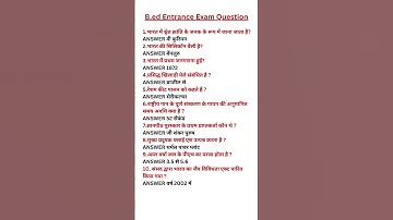 b. ed question#viral #study#education