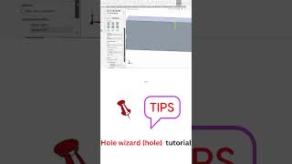 How to use hole wizard (hole) in solidworks  #solidworks #shorts