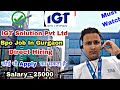 Igt Solution Hiring For Blended Voice Process || 12th & Graduate Fresher Can Apply || Bpo Jobs