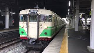 しなの鉄道115系S7編成到着&発車　長野駅にて