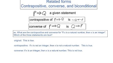 Section 1.2, part 3 (Contrapositive, converse, biconditional)