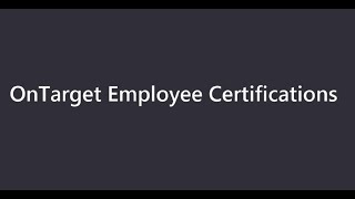 Employee Certifications Webinar