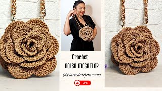 : Crochet Rose Bag | BOLSO DE GANCHILLO MEGA FLOR /DIY BOLSO FLOR A CROCHET.