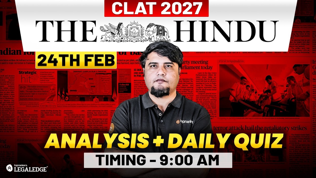 CLAT 2027 Preparation | The Hindu Analysis | Daily Current Affairs | Mayur Sir | LegalEdge