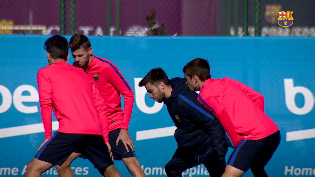 FC Barcelona training session: first team joined by reserves at ...