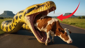 Rescue Team Saved Innocent Mother Cow from a Colossal Python Attack 🐍