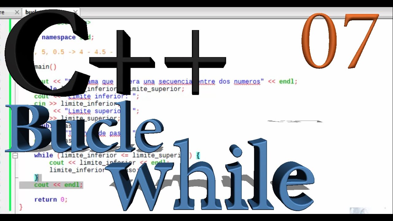 Programación en C++ 07 - Bucle while - Generar secuencia de números ...