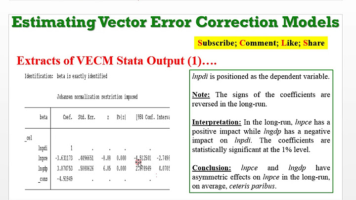 (Stata13): VECM Estimation, Discussion and Diagnostics #var #vecm #causality #granger #wald