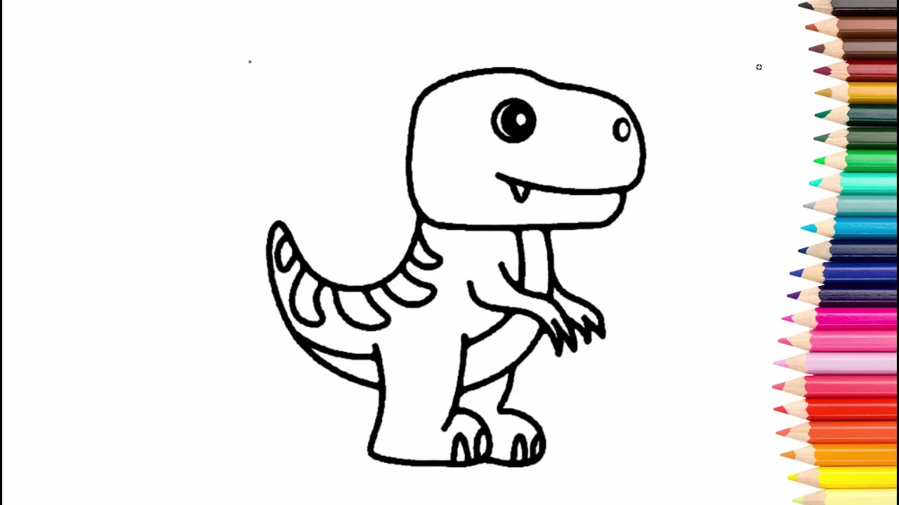 COMO DESENHAR UM DINOSSAURO BEBÊ T- REX FOFO 