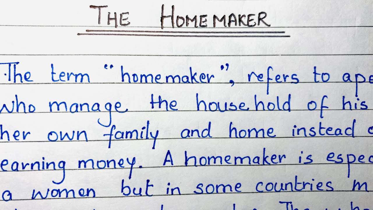 the problem of homemakers essay std 10