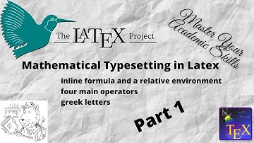 Latex tutorial: 3.1 mathematical typesetting in latex  part 1