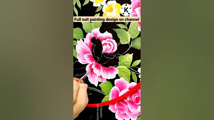 Red Rose painting on Black suit by Lily artist fabric works