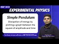 Physics experimental skills  simple pendulumdissipation of energy  neet 2024  practical physics