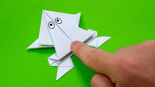 Оригами: прыгающая жабка. Как сделать жабку из бумаги А4 без клея и без ножниц - лёгкое оригами