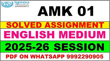 AMK 01 solved assignment 2025-26 in English || amk 01 solved assignment 2026 || amk1 2025-26