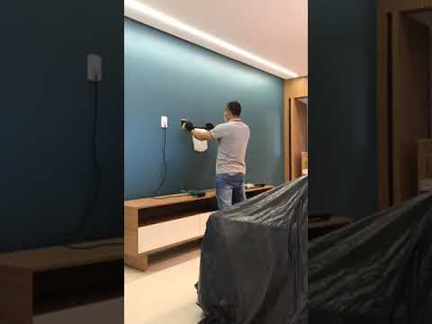 como instalar tv lg 75 polegadas na parede Drywall Painel 75up8050 goiania