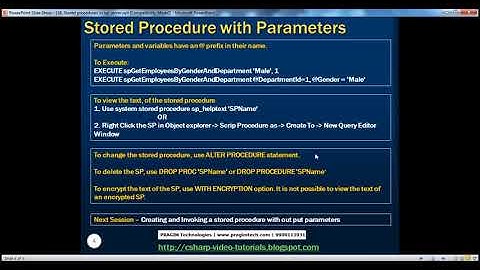 Stored procedures in sql server   Part 18