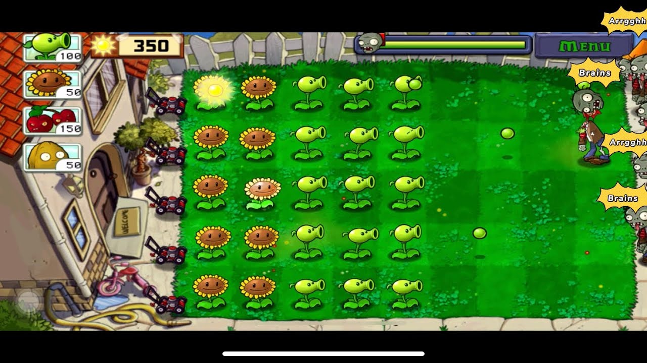 Plants VS Zombies Day Level 4 - YouTube