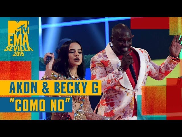 Akon u0026 Becky G – Como No (LIVE) / MTV EMA 2019 class=