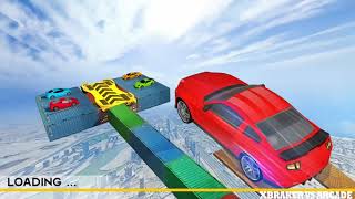 Crazy Car Driving Simulator: Impossible Sky Tracks Blue Car Driving Stunts - Android GamePlay#2 HD screenshot 2