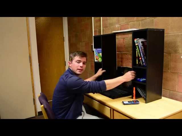 The College Cube - Dorm Desk Bookshelf - Beech (Natural Wood)