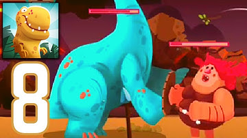 🦖CAVEMAN RUSH!!! Dino Bash: Dinosaur Battle Levels 34-35 Gameplay Walkthrough Part #8 [iOS, Android]