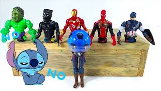 Learn Colors With Colored Football Balls & Wrong Heads Of Heroes And Funny Wooden Hammer For Kids