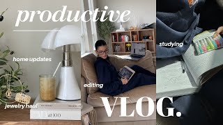 Productive Fall Day 🍂 | studying, home updates, re-organizing my office, (PDPAOLA) jewelry haul