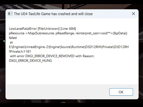 Low Level Fatal Error Play Taxi Life A City Driving Simulator