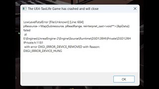 Low Level Fatal Error Play Taxi Life A City Driving Simulator