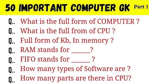 50 Computer GK Questions and Answers | Computer Important Questions | Computer Gk in hindi | Part-1