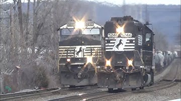 Norfolk Southern trains and a race in Macungie, PA