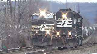 Norfolk Southern trains and a race in Macungie, PA