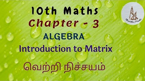 10th Maths, Introduction to Matrix
