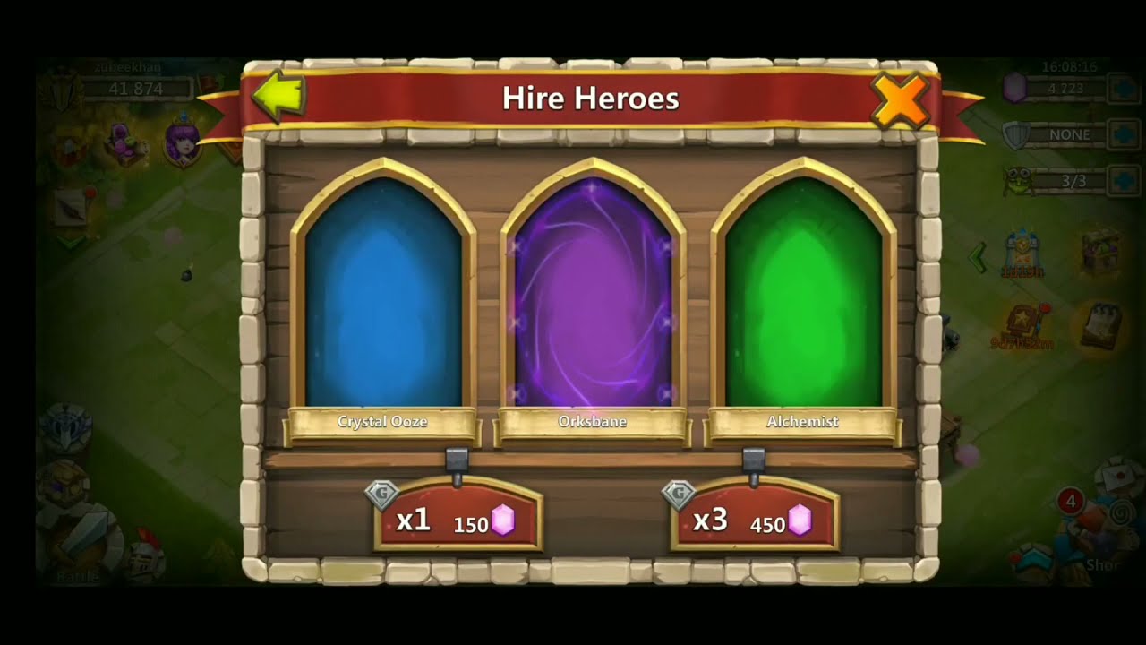 castle clash 13.5k Gem rolls lucky epic heroes roll - castle clash rolling f2p gems