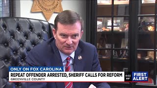 Repeat offender arrested, Greenville County sheriff calls for reform