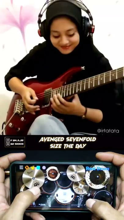 WOW.. Seize The Day - A7X Cover Guitar By Irta Amalia Ft Real Drum
