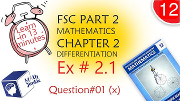 Exercise#2.1 Question#1 Part(x) | Chapter#2 |Differentiation |FSC Maths Inter- Part2| FSCMaths Book2
