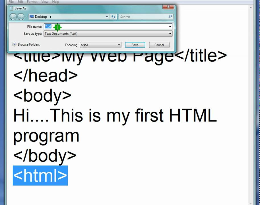 file program in html