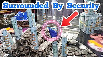 SURROUNDED by SECURITY ... Playing The High Limit Coin Pusher Jackpot WON MONEY ASMR