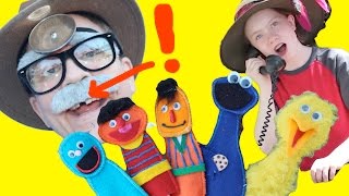 Epic Five Little Monkeys, Sesame Street Style w Big Bird, Bert, Ernie, and a surprise! ~Playbuddies