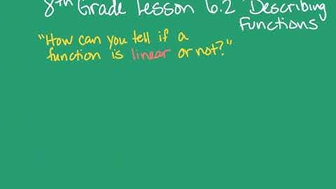 8th Grade Go Math Lesson 6.2 Describing Functions