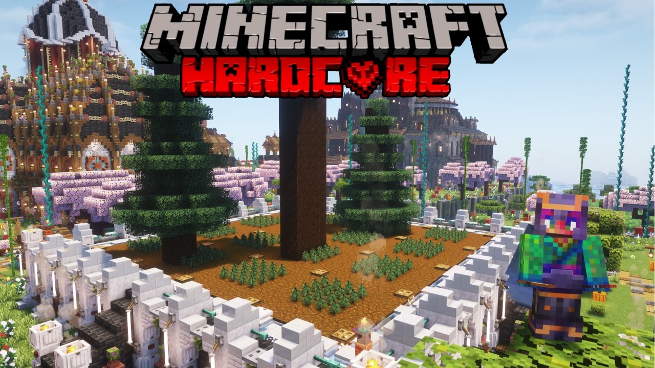 Chopping Spruce Trees in Hardcore Minecraft - YouTube