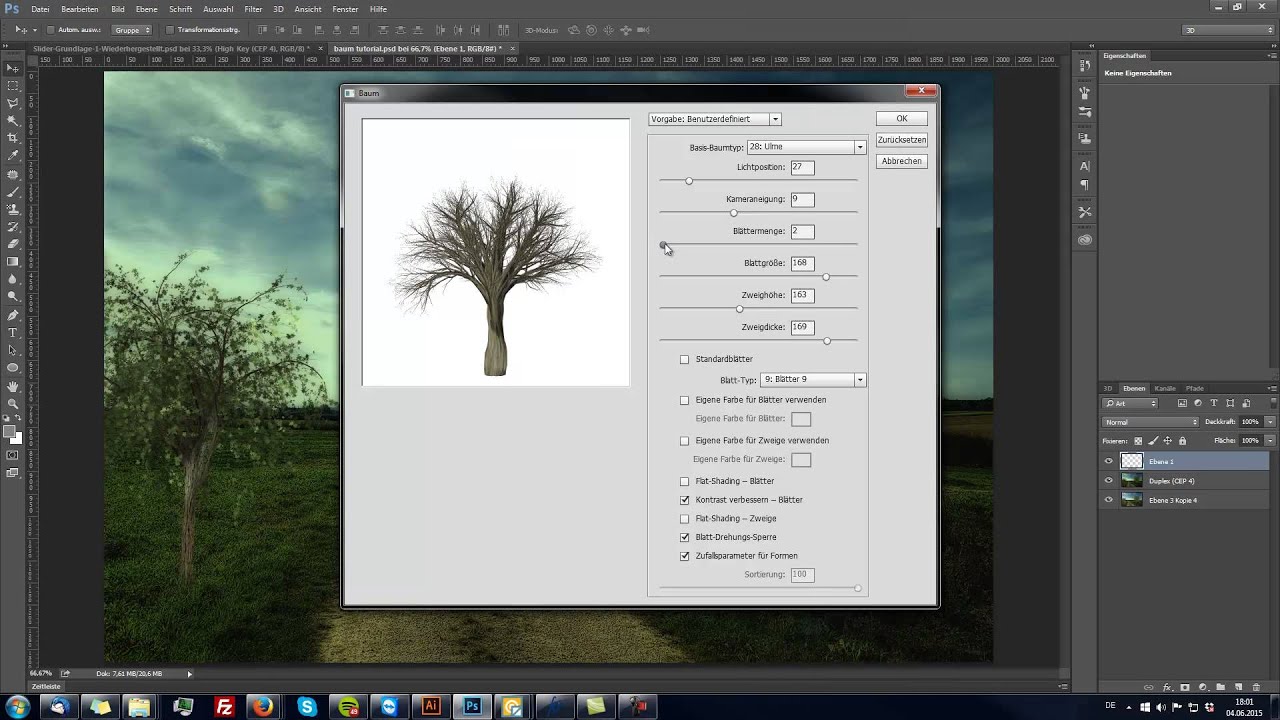 Tutorial Mit Einem Click Baume In Photoshop Baume Erzeugen Youtube