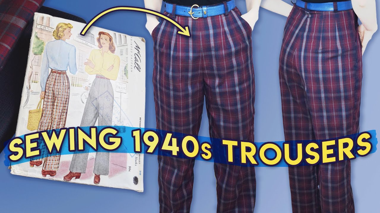 Sewing 1940s trousers from a vintage pattern + ADDING POCKETS