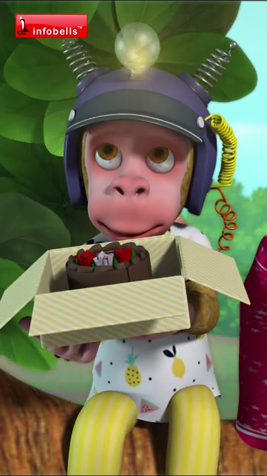 Bandar Mama Ka Birthday | Hindi Rhymes \u0026 Kids Songs | Infobells #hindirhymes #bandarmama #infobells