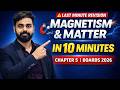 Class 12 Physics Chapter 5 in 10 Minutes 🔥 | Magnetism &amp; Matter | Saviour Series