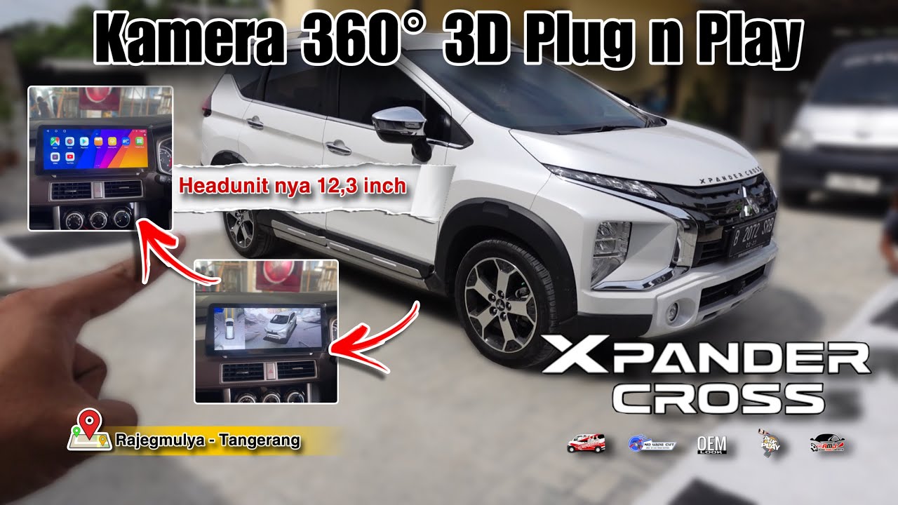 Mitsubishi Xpander Cross 2020 | Headunit 12inch & Kamera 360° Plug n ...