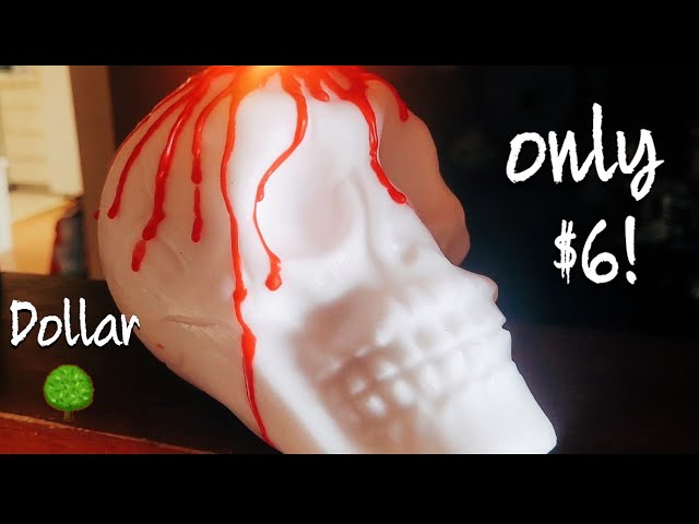 Bleeding Red Skull Candle