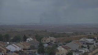 Smoke seen rising on the Gaza skyline as the war between Israel and Hamas continues